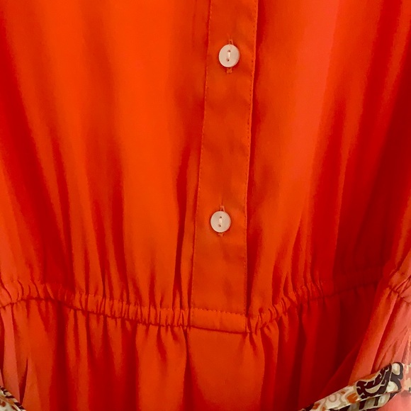 NWOT Tommy Hilfiger Orange Tie Dress - Picture 4 of 9